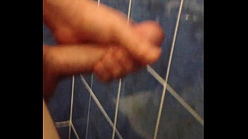 Guy jerks off in the bathroom and leaves a camshot on the wall